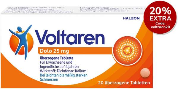 Voltaren Dolo 25 mg 20 überzogene Tabletten