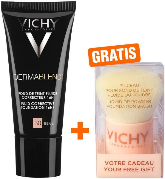 Vichy Dermablend Make-up 30 beige + gratis Kabuki Brush