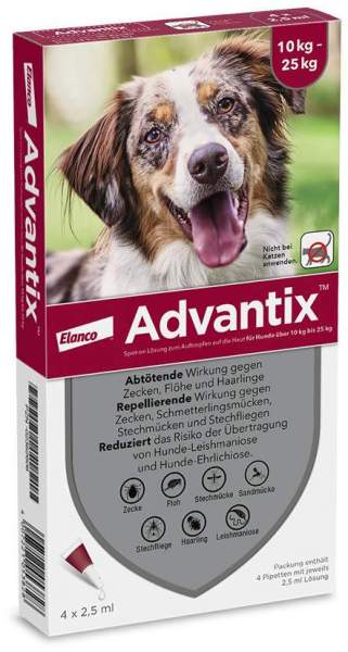Advantix Spot-On Hund 10-25 kg 4 x 2,5 ml Lösung