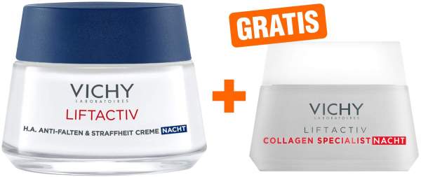 Vichy Liftactiv Nachtcreme 50 ml + gratis Vichy Liftactiv Collagen Specialist Nacht 15 ml