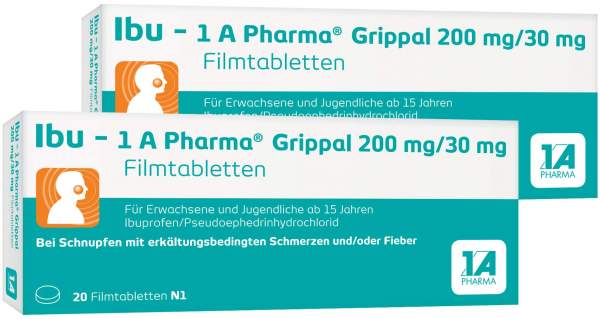 Ibu - 1A Pharma Grippal 200 mg - 30 mg 2 x 20 Filmtabletten