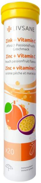 Livsane Zink &amp; Vitamin C 20 Brausetabletten