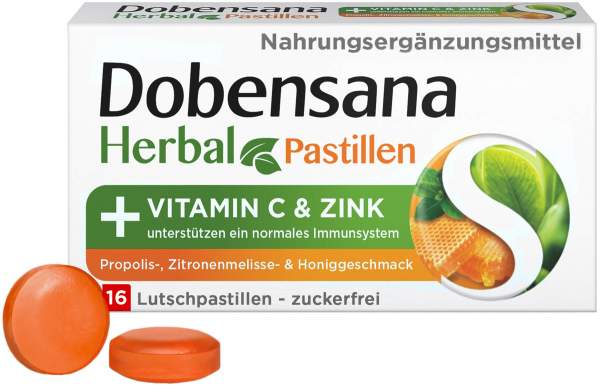 Dobensana Herbal Propolis-, Zitronenmelisse- &amp; Honiggeschmack 16 Lutschpastillen