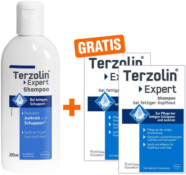 Terzolin Expert Shampoo bei fettiger Kopfhaut 200 ml + gratis Expert Shampoo bei fettiger Kopfhaut 2 x 15 ml