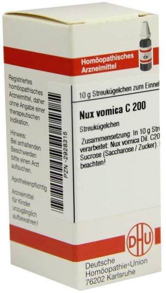 Dhu Nux Vomica C200 10 G Globuli