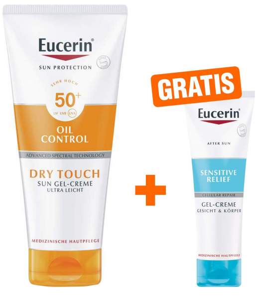 Eucerin Sun Oil Control Body Body Dry Touch LSF 50+ 200 ml Creme + gratis Sensitive After Sun 50 ml