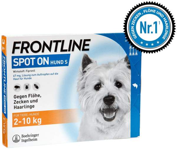 Frontline Spot On Hund S 2-10 kg 6 Pipetten