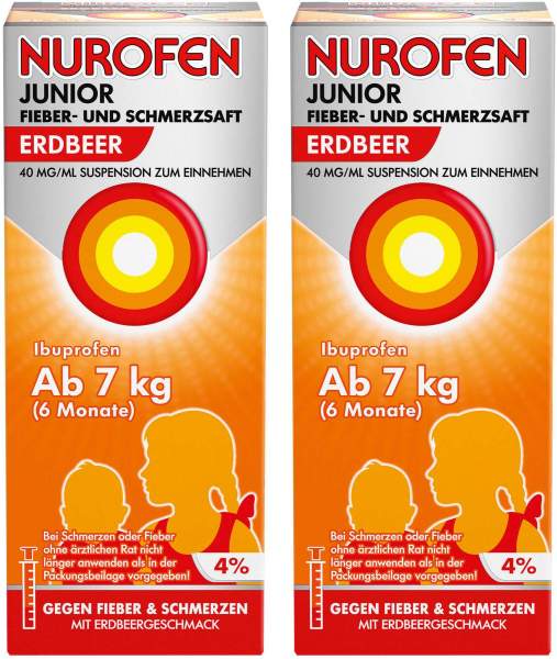 Nurofen Junior Fieber- und Schmerzsaft Erdbeer 40mg pro ml 2 x 100 ml