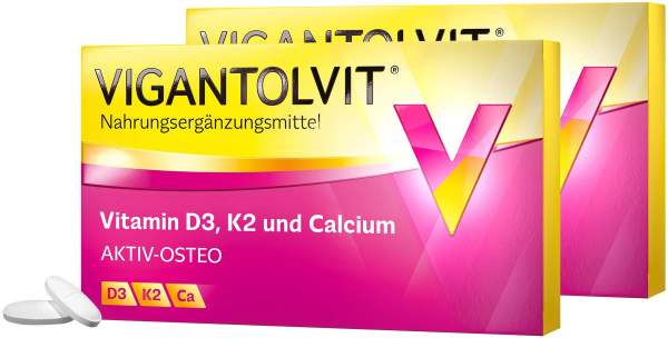 Vigantolvit Vitamin D3, K2 und Calcium 2 x 60 Filmtabletten