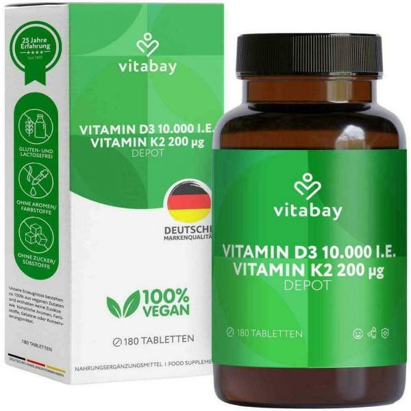 Vitamin D3 Depot 10.000 I.E.+vitamin K2 200 m63g