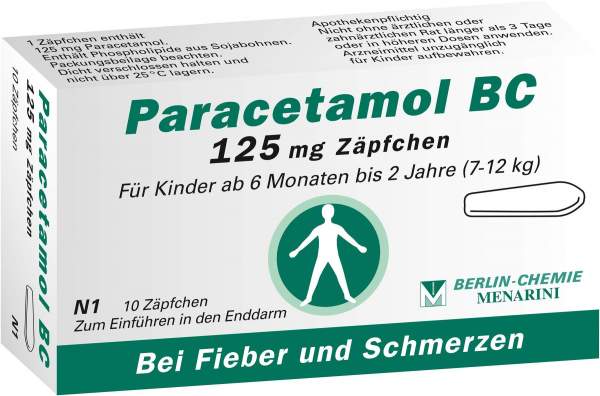 Paracetamol Bc 125 mg 10 Zäpfchen