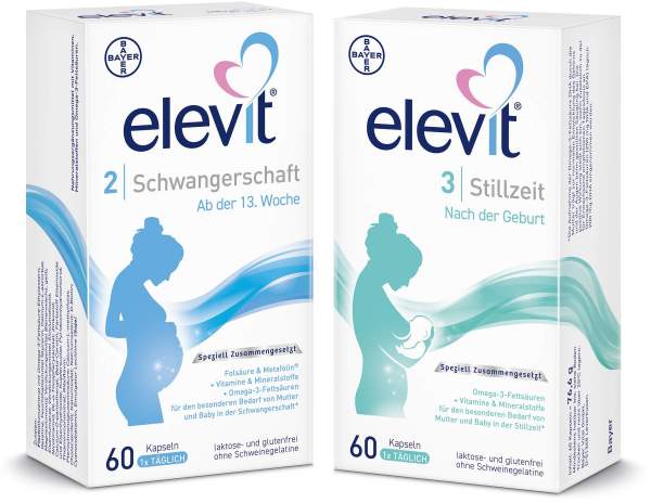 Elevit 2 Schwangerschaft 60 Kapseln + Elevit 3 Stillzeit 60 Weichkapseln