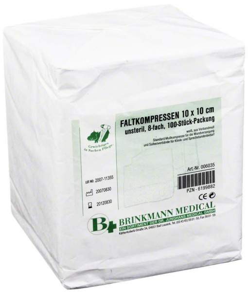 Faltkompressen K 10x10cm 8fach Unsteril