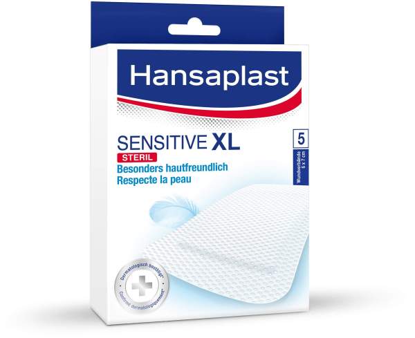 Hansaplast Sensitive XL Pflaster 6 x 7 cm 5 Pflaster