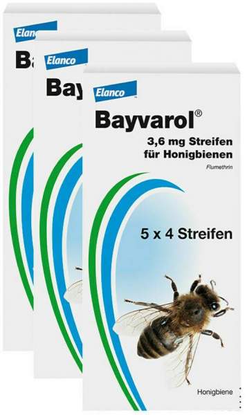 Bayvarol 3,6 mg Streifen für Honigbienen 3 x 5 x 4 Strips
