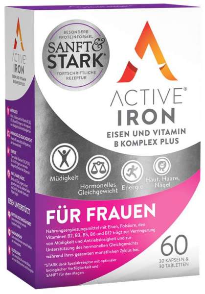 Activeiron Eisen + Vitamin B Komplex Plus Für Frauen 30 Kapseln...