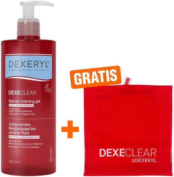 Dexeryl Dexeclear schäumendes Reinigungsgel 400 ml + gratis Handtuch 1 Stück