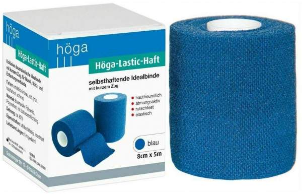 Höga Lastic Haft Binde 8cmx5m Blau
