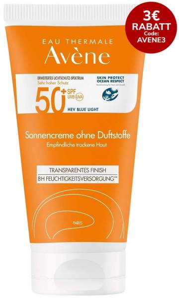 Avene Sonnencreme SPF 50+ ohne Duftstoffe 50 ml