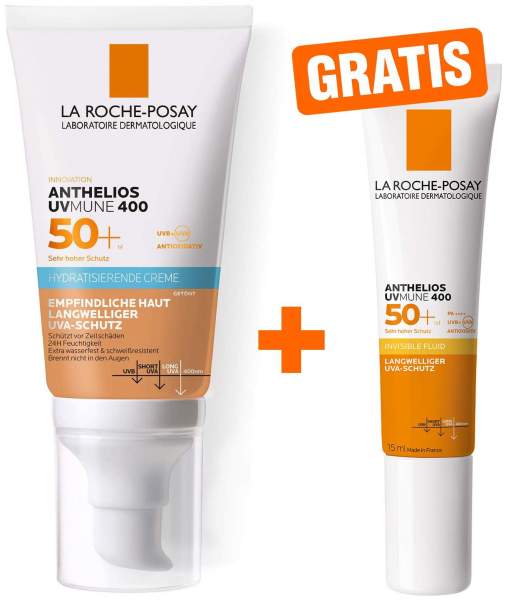La Roche Posay Anthelios Hydratisierende gtönte BB Creme UVMune 400 LSF 50+ 50 ml + gratis Invisible Fluid 15 ml