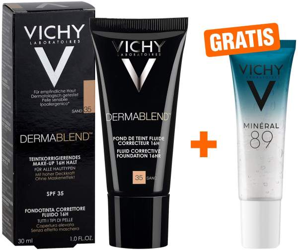 Vichy Dermablend Make-Up Nr.35 Sand 30 ml + gratis Mineral 89 10 ml