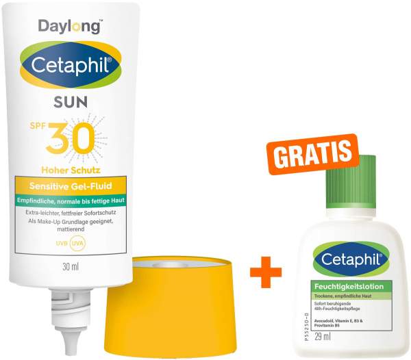 Cetaphil Sun Daylong SPF 30 sensi. Gel - Fluid Gesicht 30 ml + gratis Feuchtigkeitslotion 29 ml