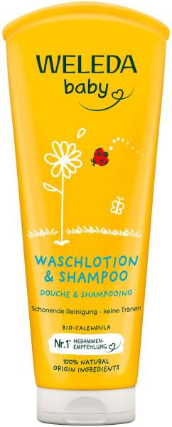 Weleda Calendula Baby &amp; Kind Waschlotion &amp; Shampoo 200 ml