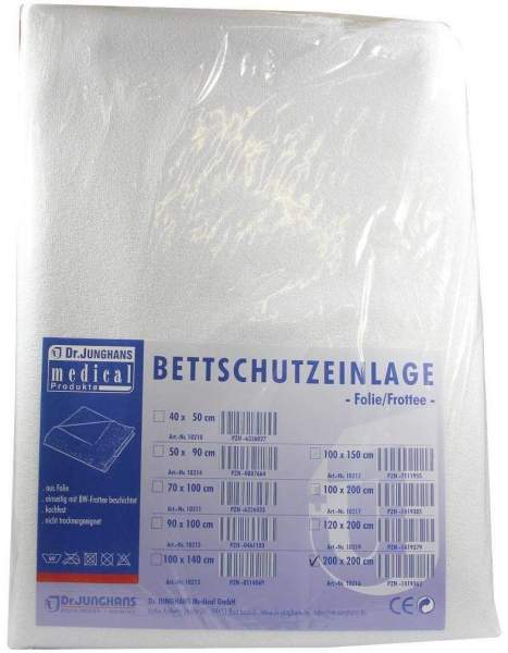 Bettschutzeinlage 200x200cm Folie Frottee
