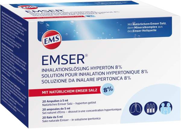 Emser Inhalationslösung Hyperton 8 % 20 X 5 ml Inhalationsampullen
