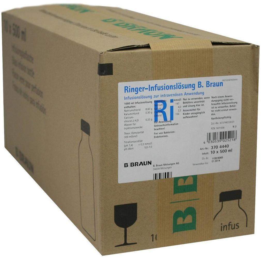 Ringersolution Ringer Lösung B.Braun Glas Infusionslösung 10 X 500 Ml... kaufen ...