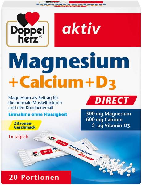 Doppelherz Magnesium + Calcium + Vitamin D3 Direct 20 Pellets