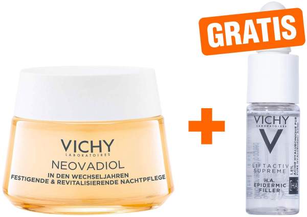 Vichy Neovadiol Nachtcreme in den Wechseljahren 50 ml + gratis Vichy Liftactiv Epidermic H.A. Filler Konzentrat 10 ml