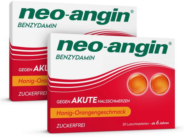 Neo angin Benzydamin Honig-Orange 2 x 20 Lutschtabletten