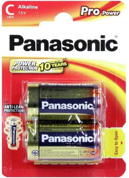 Batterien Baby Lr 14 1,5v Panasonic Alkaline Pro Power 2 Batterien