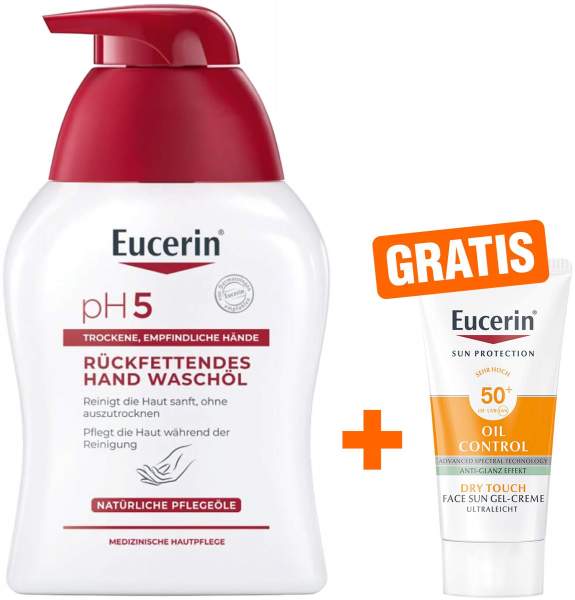 Eucerin pH5 Hand Wasch Öl 250ml + gratis Eucerin Sun Gel-Creme Control 20 ml