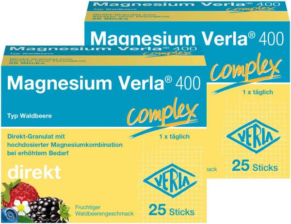 Magnesium Verla 400 Waldbeere Direkt-Granulat 2 x 25 Sticks