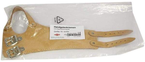 Handgelenkriemen 19 Leder Rechts 2 Schnallen Gefüttert