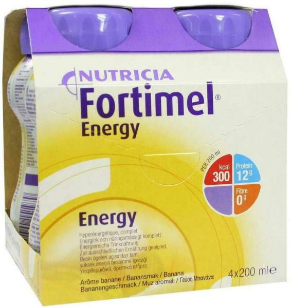 Fortimel Energy Bananengeschmack 4 X 200 ml Flüssigkeit