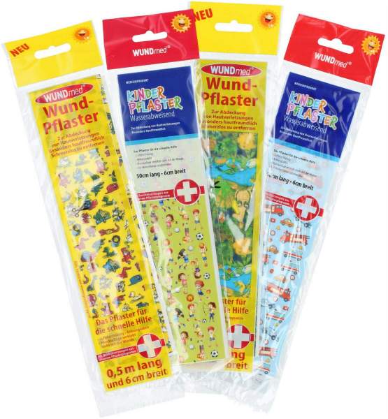 Kinderpflaster 6 cm 0,5 M Streifen Wasserabw.Sort.