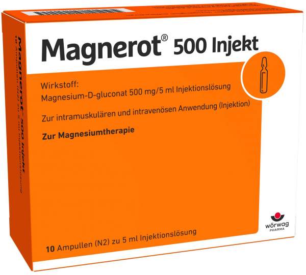 Magnerot 500 Injekt 10 X 5 ml Ampullen