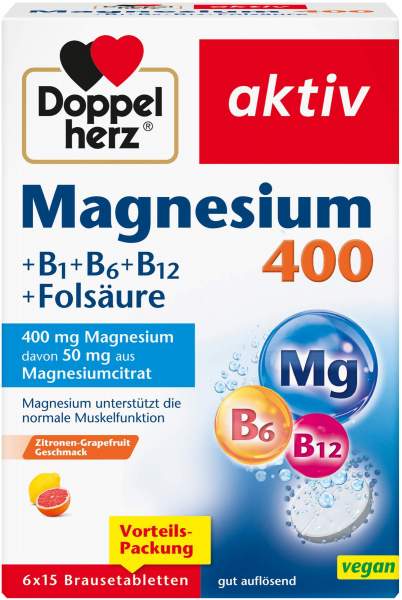 Doppelherz Magnesium 400 + B1 + B6 + B12 + Folsäure 6 X 15...