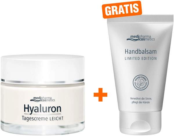 medipharma cosmetics Hyaluron Tagescreme leicht 50 ml + gratis Handbalsam limited Edition 40 ml