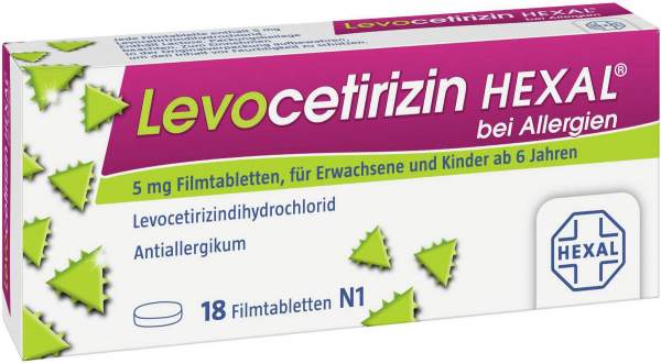 Levocetirizin Hexal bei Allergien 5 mg 18 Filmtabletten