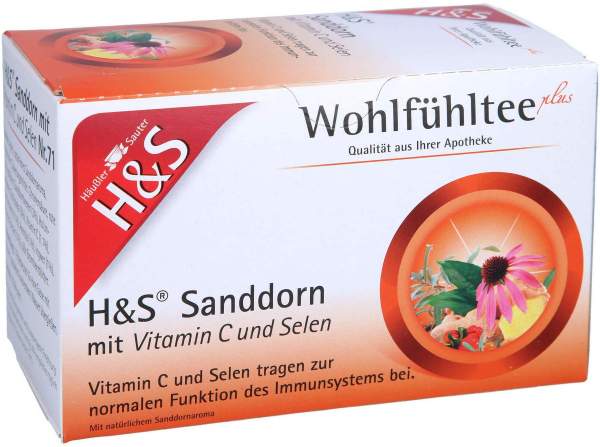 H&amp;S Sanddorn Mit Vitamin C und Selen Filterbeutel 20 X 2,5 G