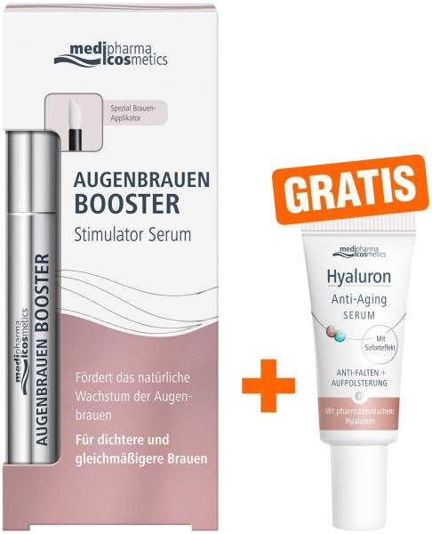medipharma cosmetics Augenbrauen Booster 4 ml Flüssigkeit + gratis Hyaluron Anti - Aging Serum 5 ml