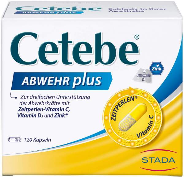 Cetebe Abwehr plus Vitamin C + Vitamin D3 + Zink 120 Kapseln