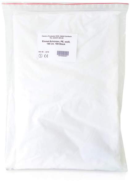 Schürze Einmal Pe Weiß 140 cm