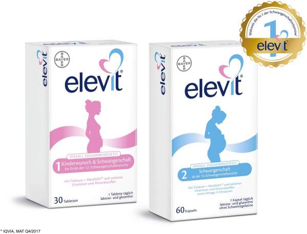 Sparset Elevit 1 30 Tabletten + Elevit 2 60 Kapseln Schwangerschaft