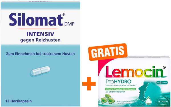 Silomat DMP Intensiv gegen Reizhusten 12 Kapseln + gratis Lemocin ProHydro 20 Lutschtabletten