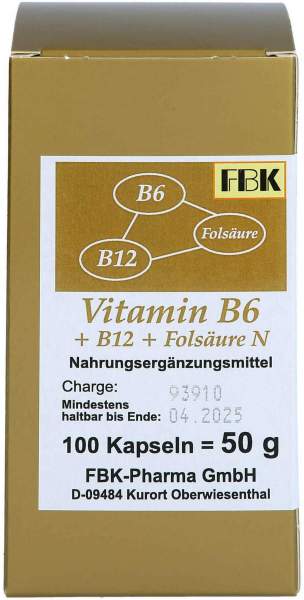 Vitamin B6+b12+folsäure N Kapseln 100 Stück